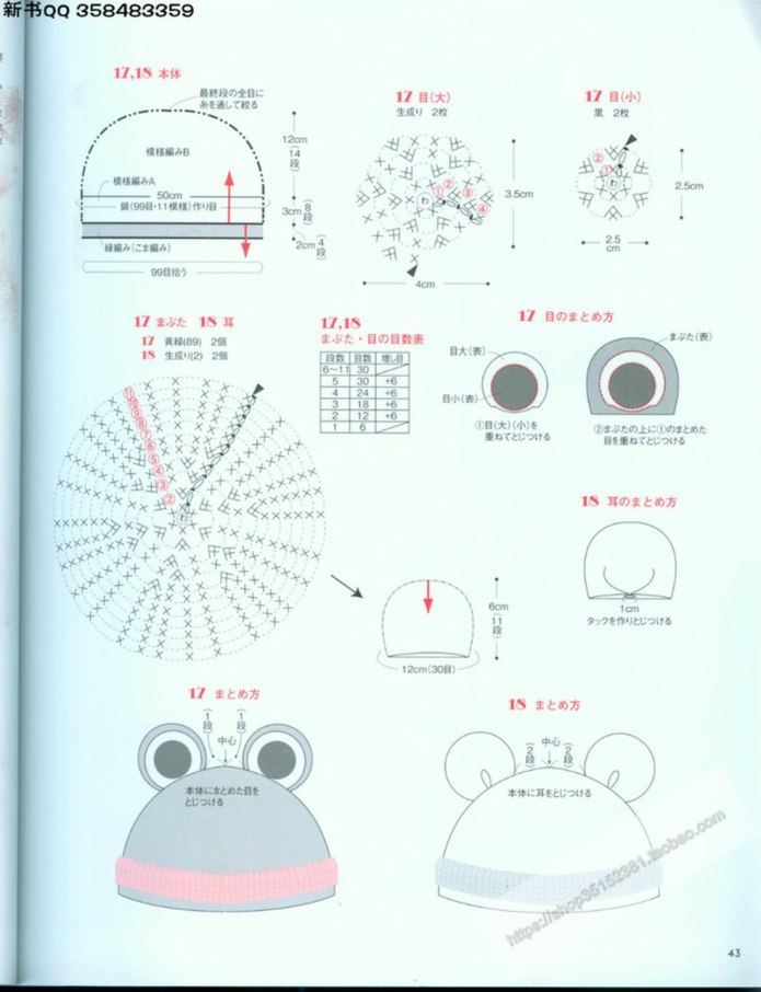 Схема вязания шапка лягушка