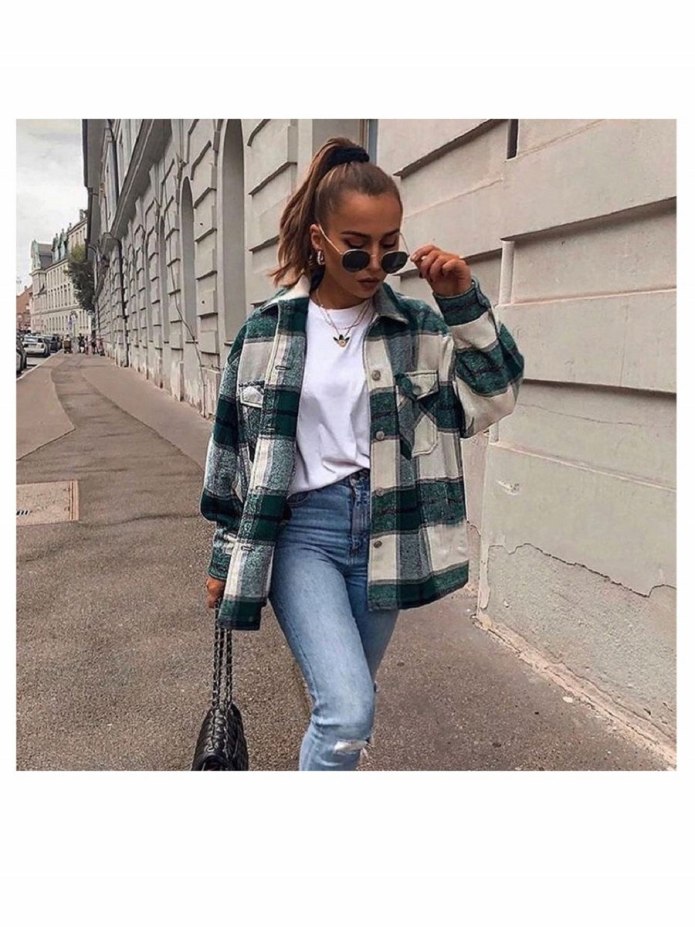 Рубашка в клетку оверсайз Zara