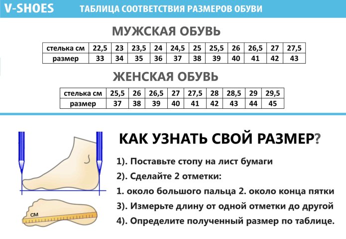 New Balance Размерная сетка