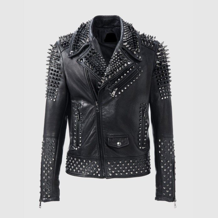 Куртка кожаная Balmain заклепки