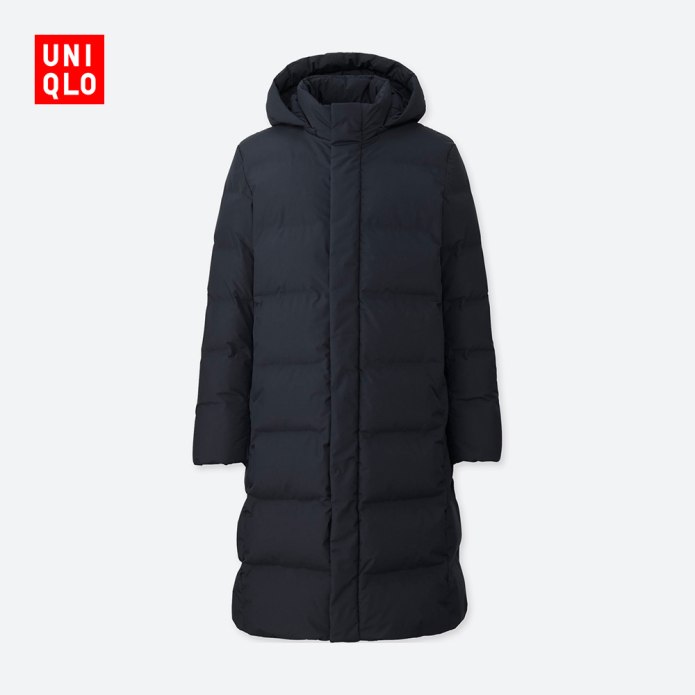 Мужское бесшовное пуховое пальто Uniqlo 69 Navy