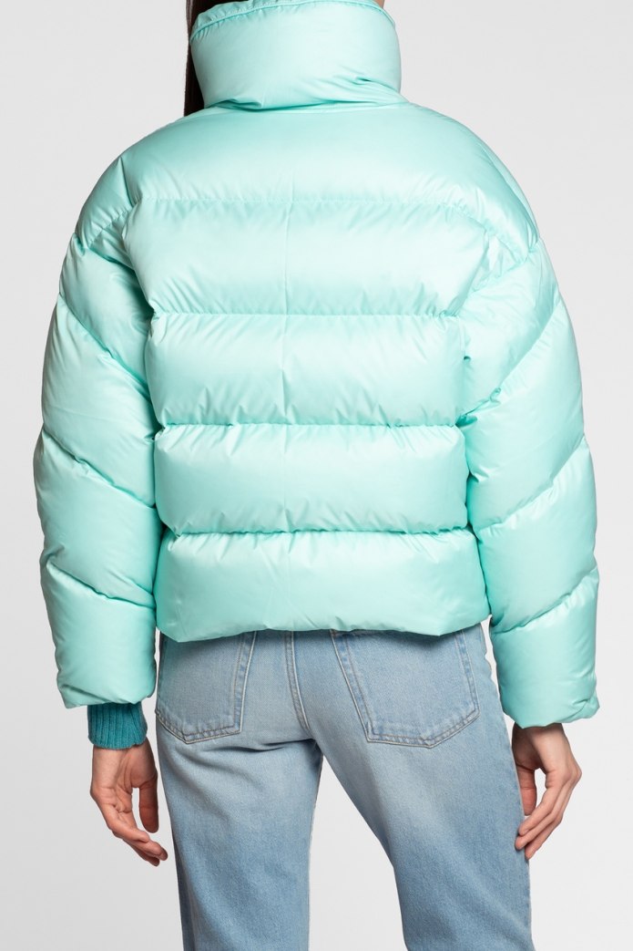 Серебряный пуховик Supreme