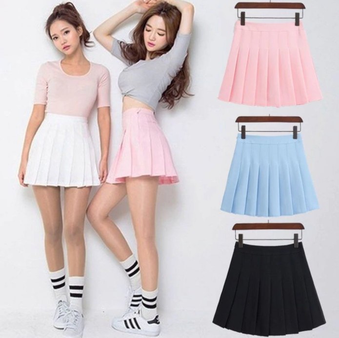 Плиссированная мини юбка с ALIEXPRESS черная