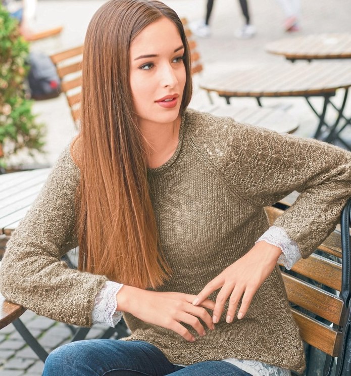 Ажурная мохеровая кофточка