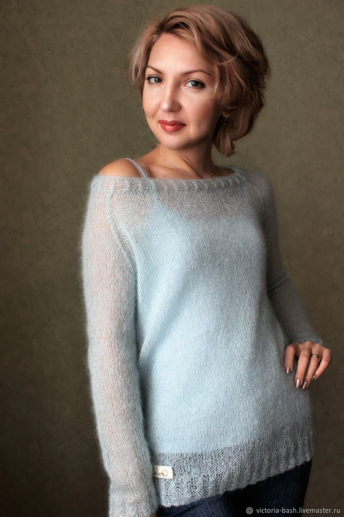 Ажурная мохеровая кофточка