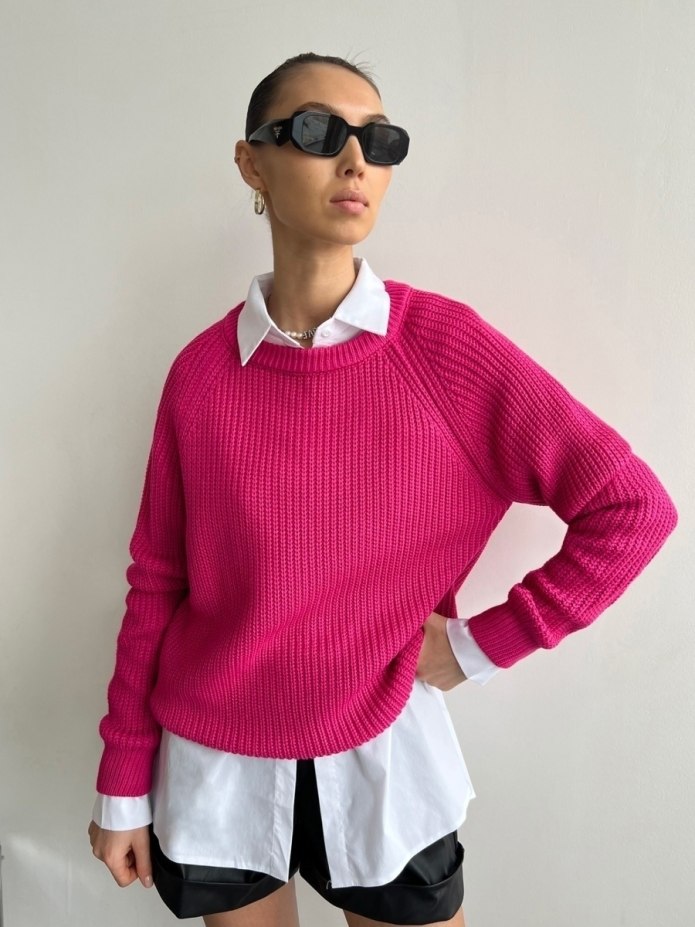 Лонгслив женский трикотажный оверсайз