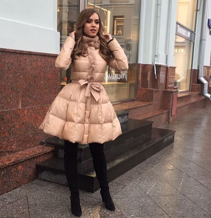 Стеганый пуховик Зарина черное