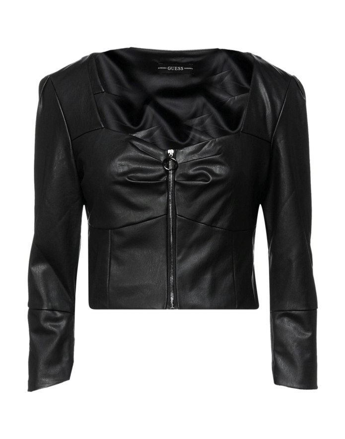 Кожаная куртка косуха guess