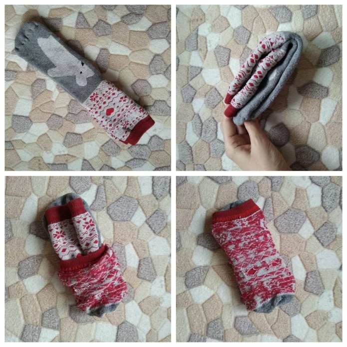 Сложить носки для подарка