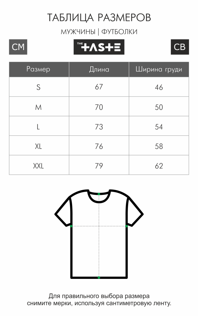 Размеры футболок