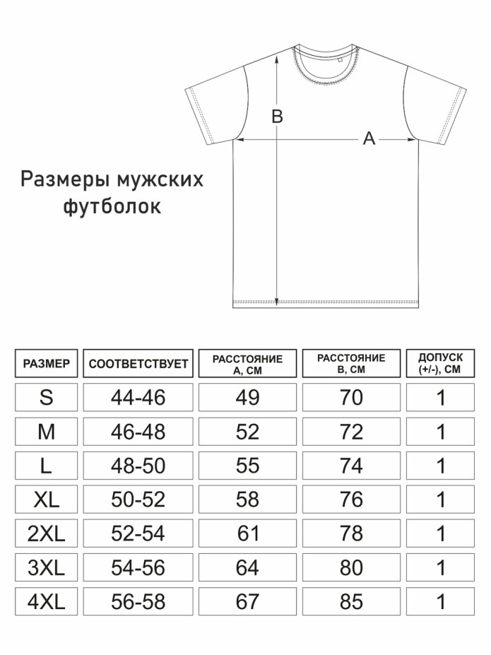 Таблица размеров футболок для детей