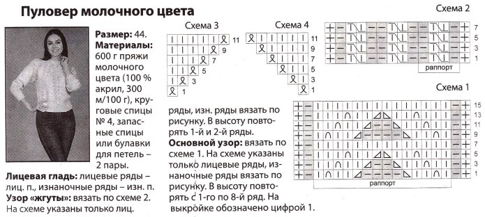 Пуловер цвета дыни из журнала