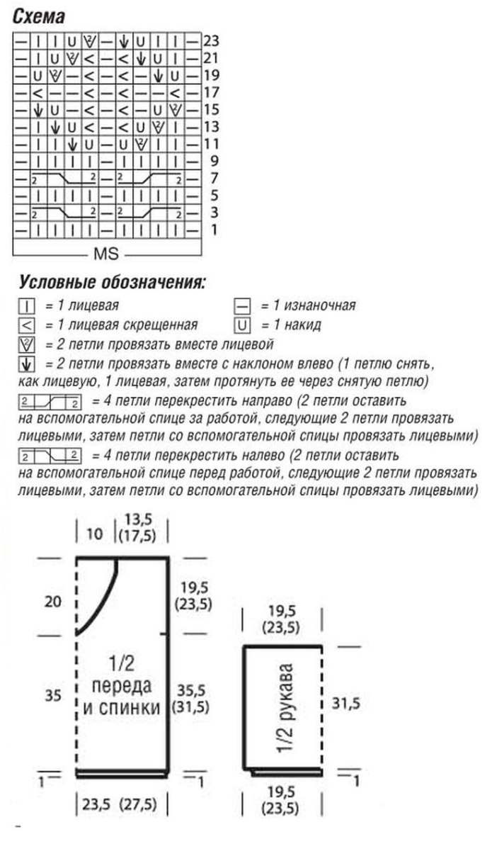 Джемпер спицами схемы женский схема и описание