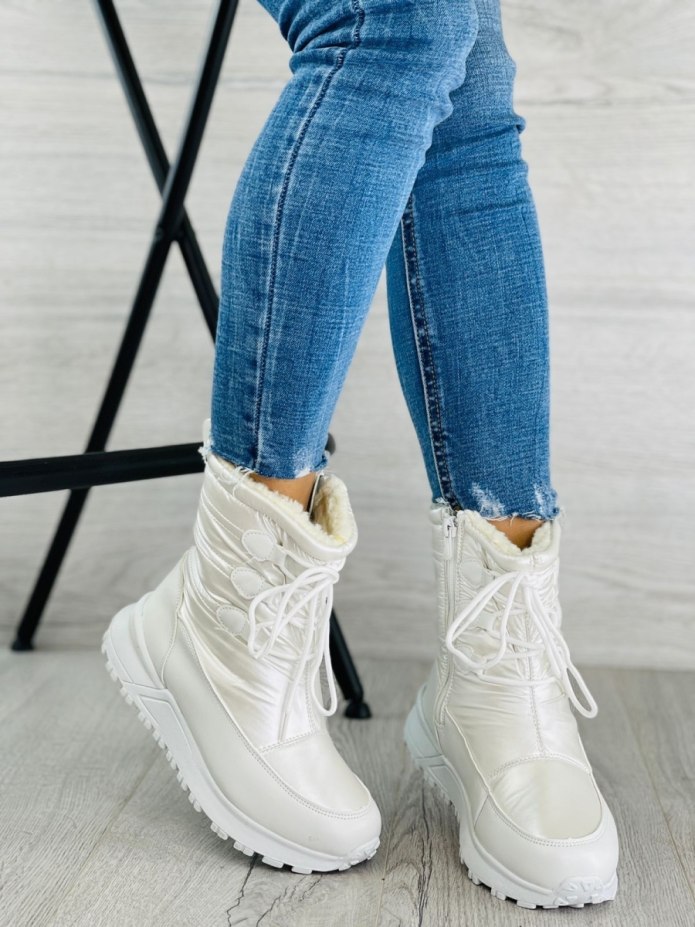 Кроссовки высокие сапоги Tuador белые женские