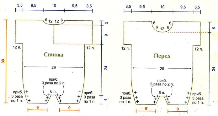 Схема вязания комбинезона с капюшоном для новорожденного