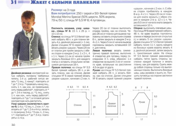 Вязаная кофта для мальчика 3 года спицами с описанием