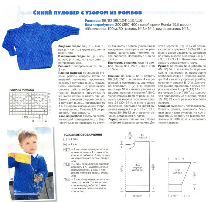 Вязание спицами для мальчиков 4-5 лет с описанием и схемами