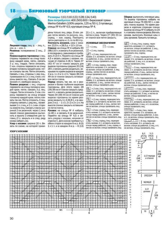 Схема джемпер спицами детский