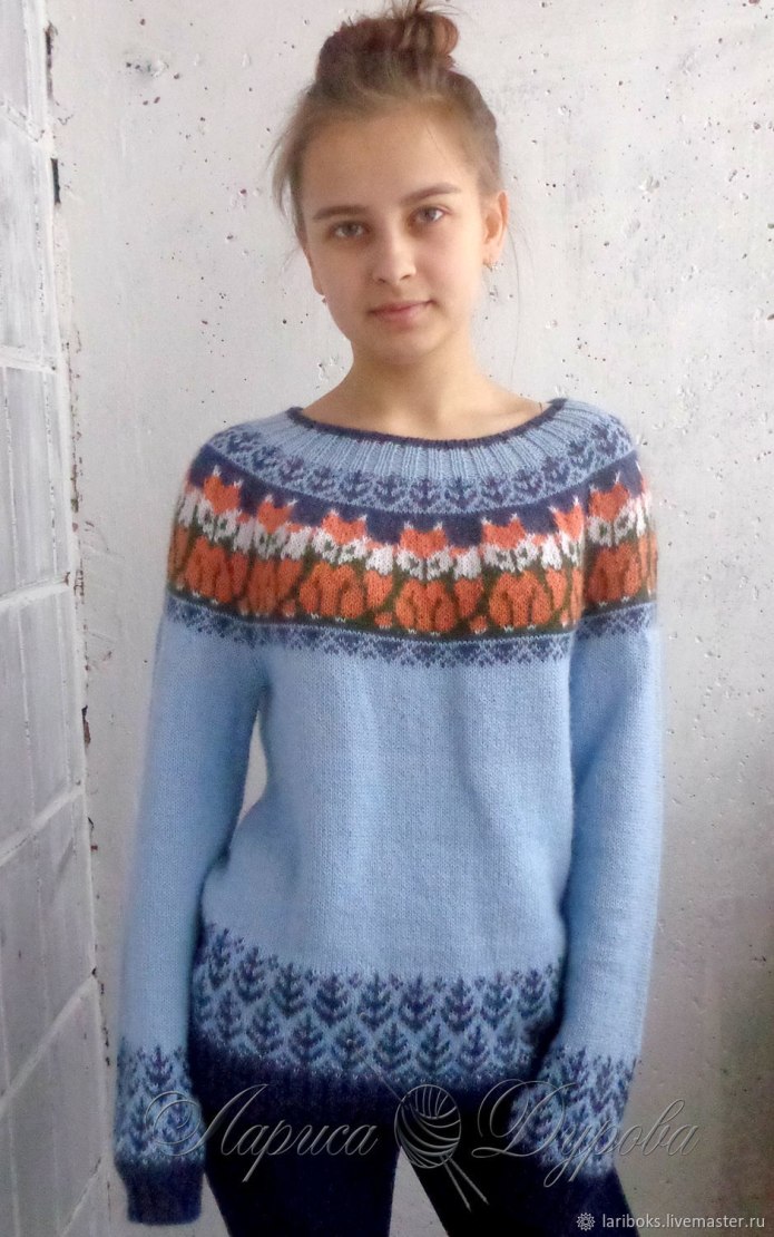 Пуловер спицами Abbey из Knitscene 2011 Fall