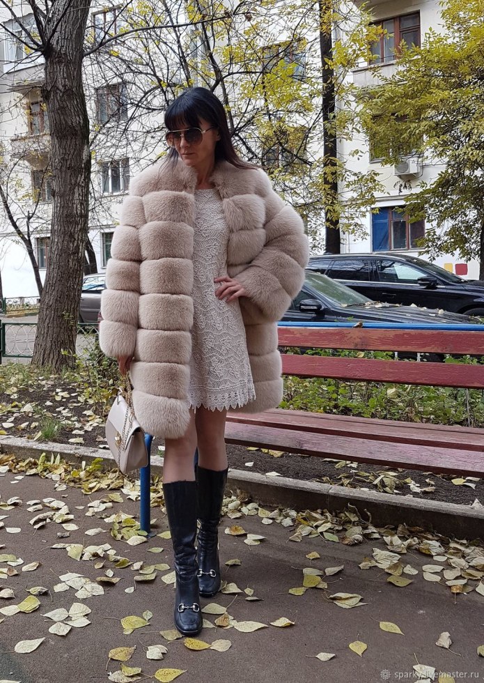 Норковый полушубок без капюшона