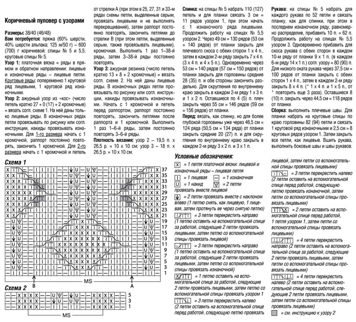 Свитер с круглой кокеткой спицами