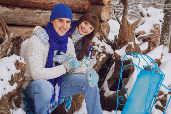 Фотосессия на турбазе зимой