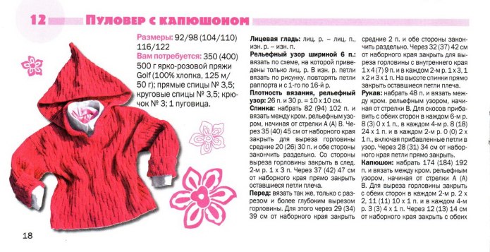 Кардиган для девочки спицами схемы и описание