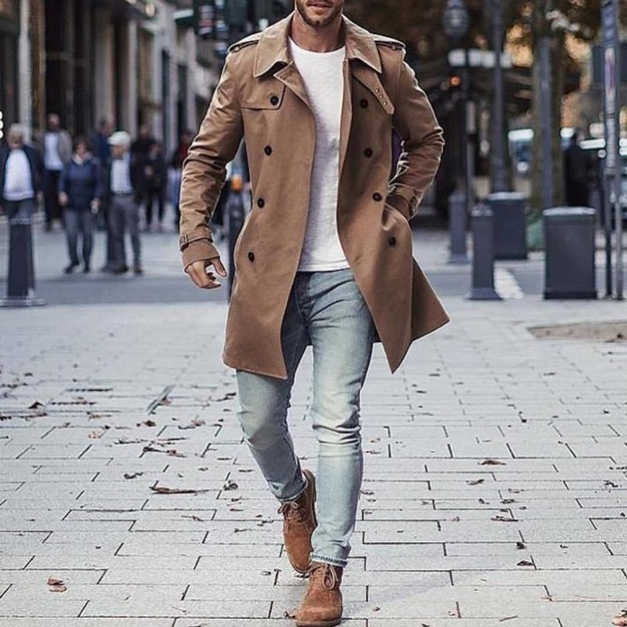 Street Style man тренч