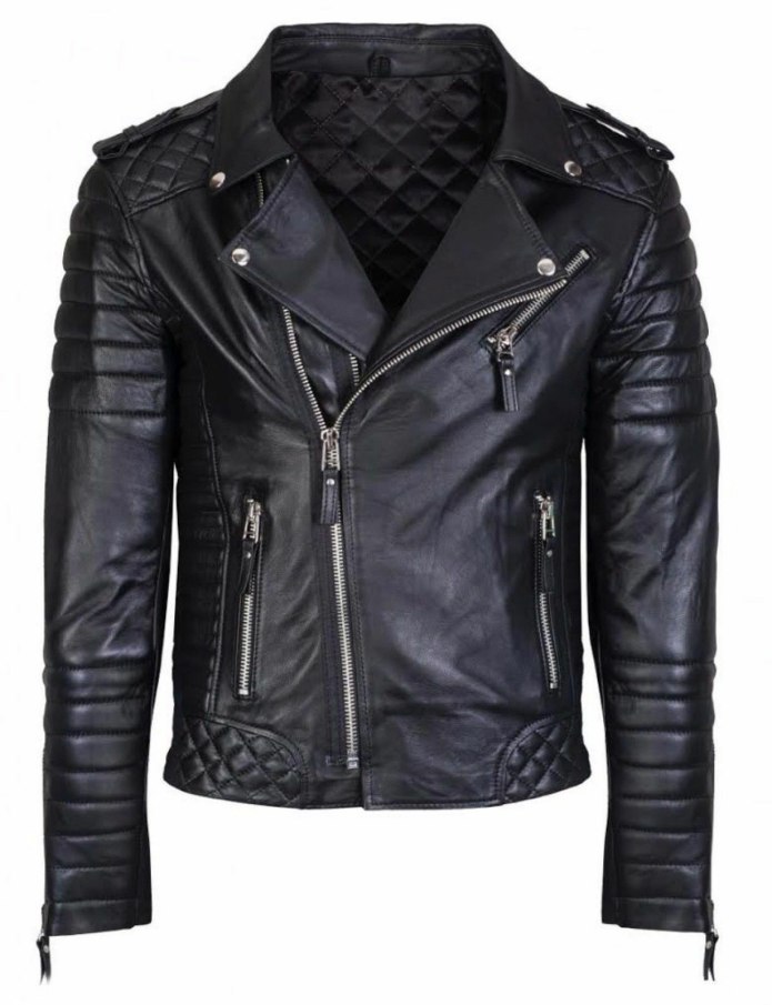 New men Genuine Lambskin Leather Jacket Black Slim Fit Biker Motorcycle Jacket