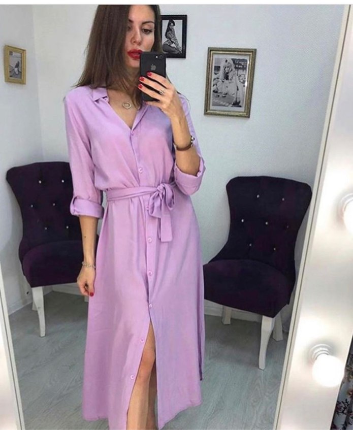 Атласное платье рубашка