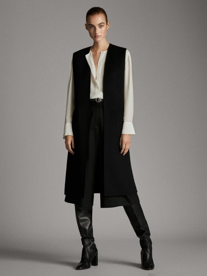 Кожаный жилет massimo Dutti