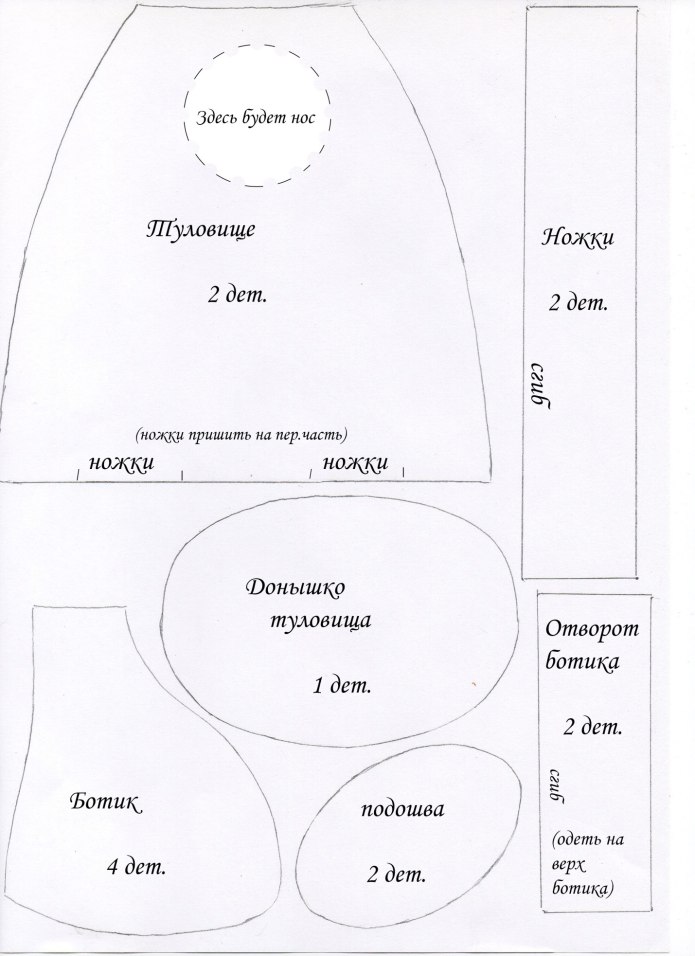 Дед Мороз из флиса выкройка
