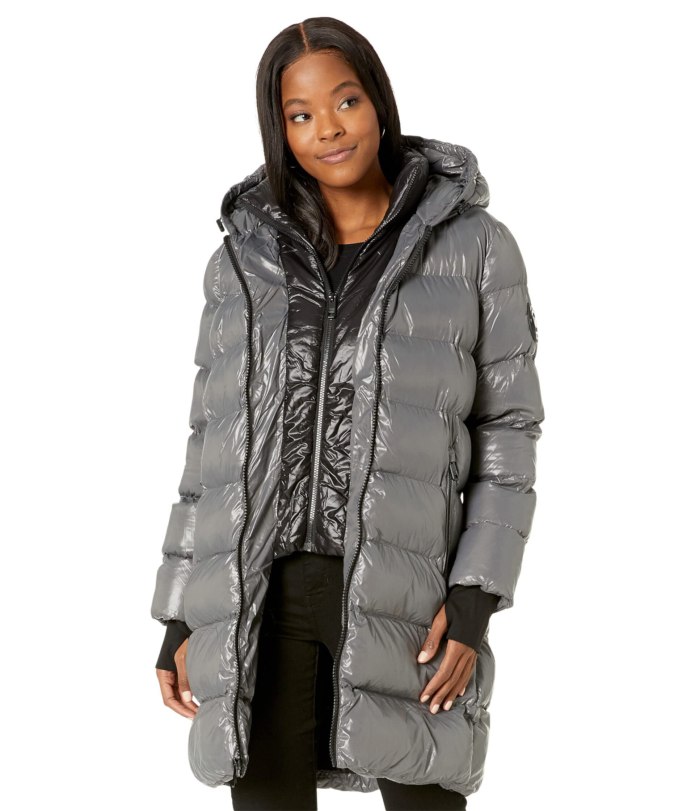 Oversized Faux Leather Puffer DKNY