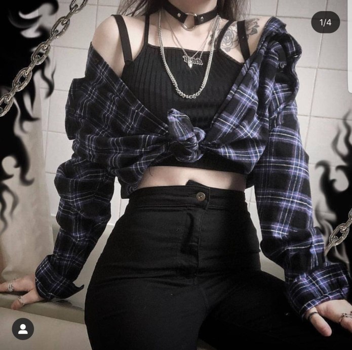 Goth outfit Грандж 2020 корейская одежда