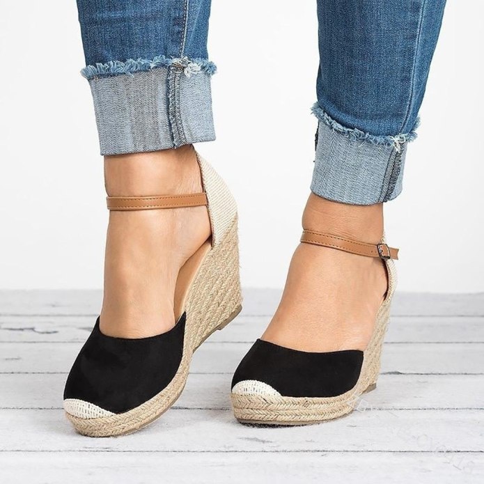 Espadrille Peep-Toe Wedges