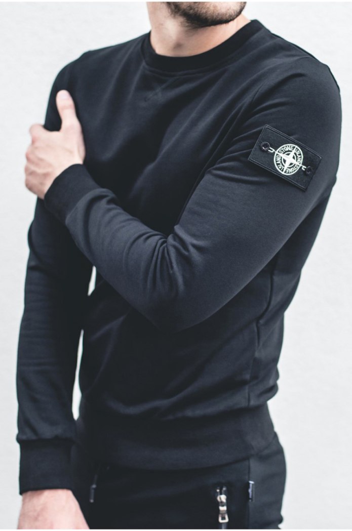Stone Island Crew Neck Brushed Cotton Fleece