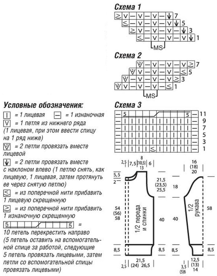 Мужской свитер резинкой схема