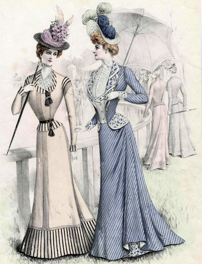 Мода Эдвардианская эпоха 1900 рисунки