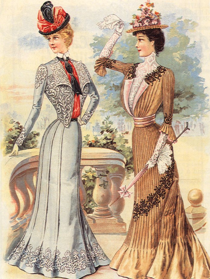 Стиль Модерн в моде 1900г