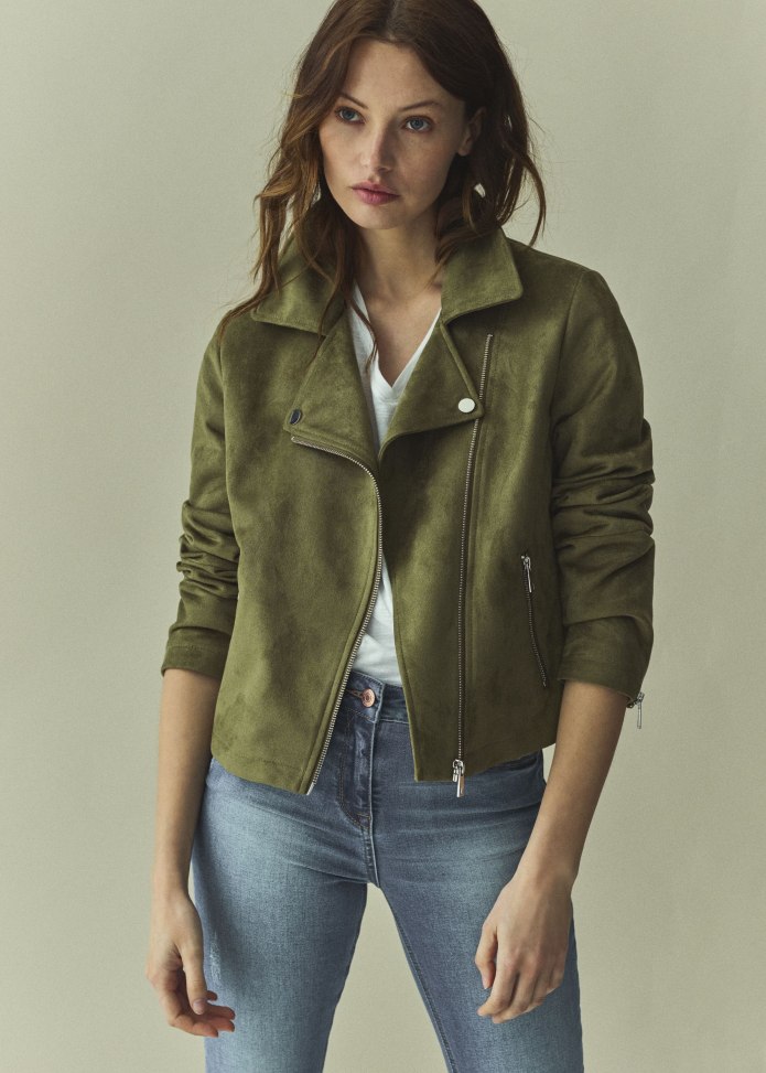 Zara хаки куртка кожаная