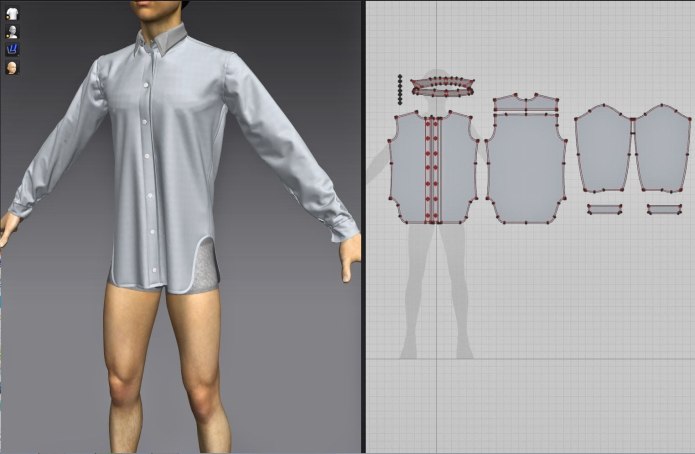 Marvelous Designer модель рубахи