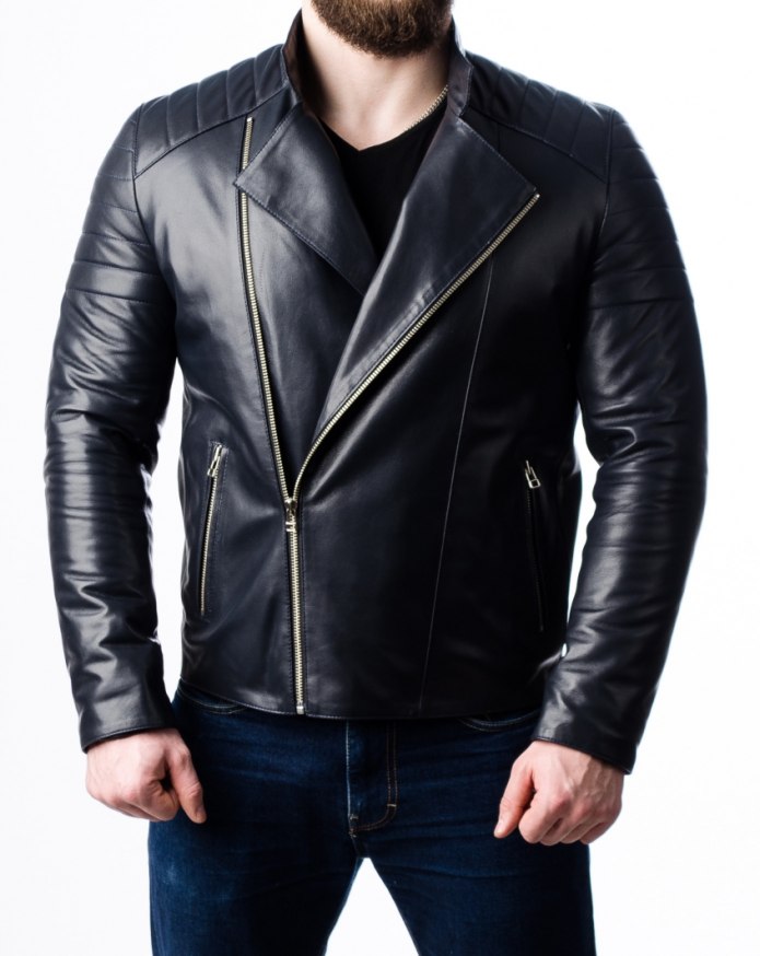 Brown Slim Fit Biker Genuine Leather