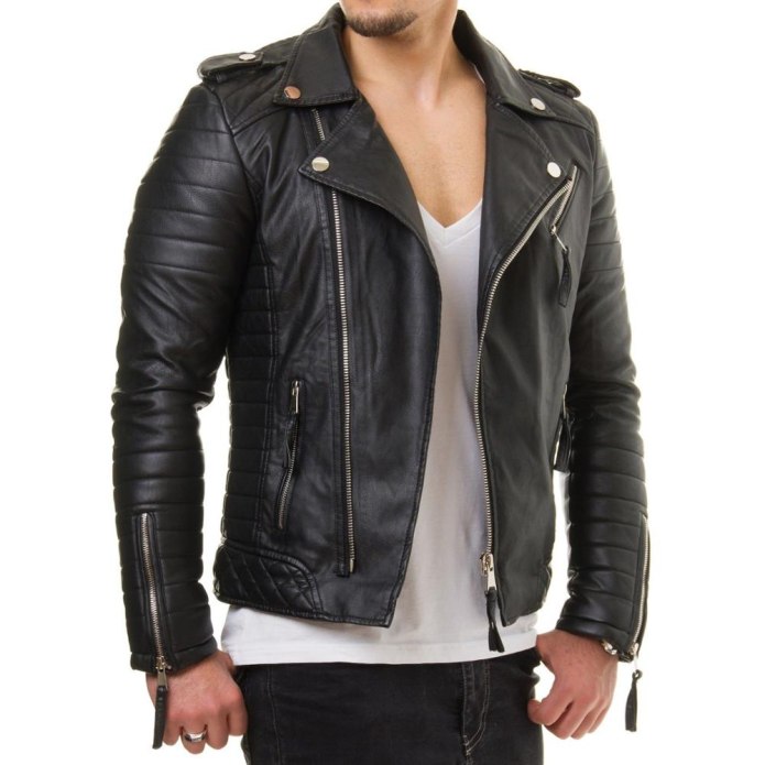 Косуха Noora Mens Genuine Lambskin Leather Jacket Black Slim Fit Biker Motorcycle s1