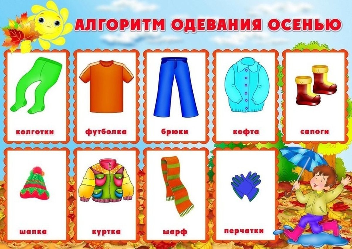 Алгоритм одевания в детском саду осенью