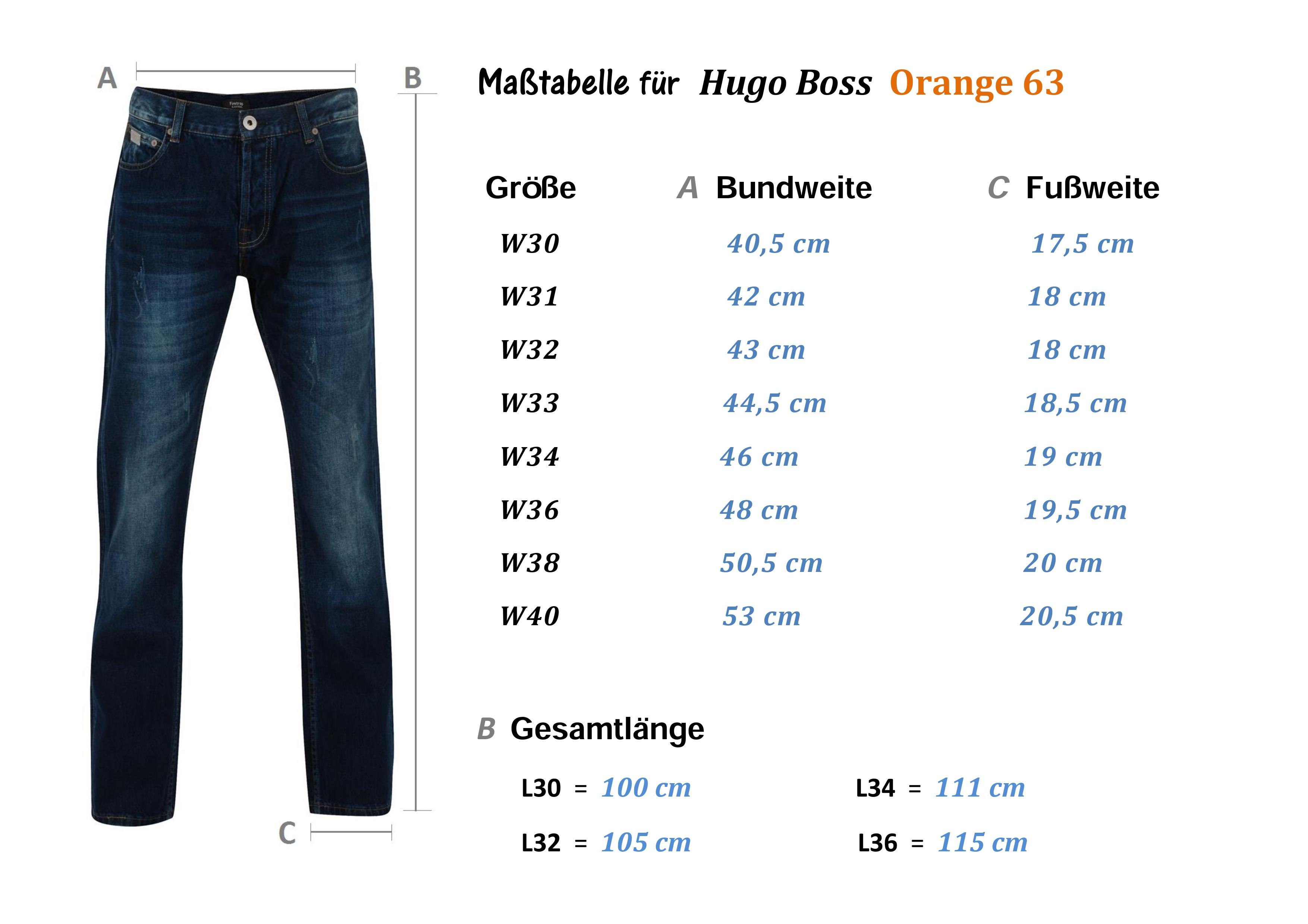 Hugo Boss Размерная сетка брюки
