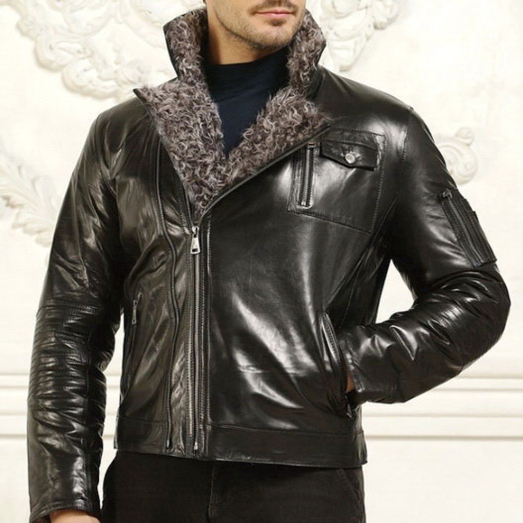 фото мужских кожаных курток с мехом