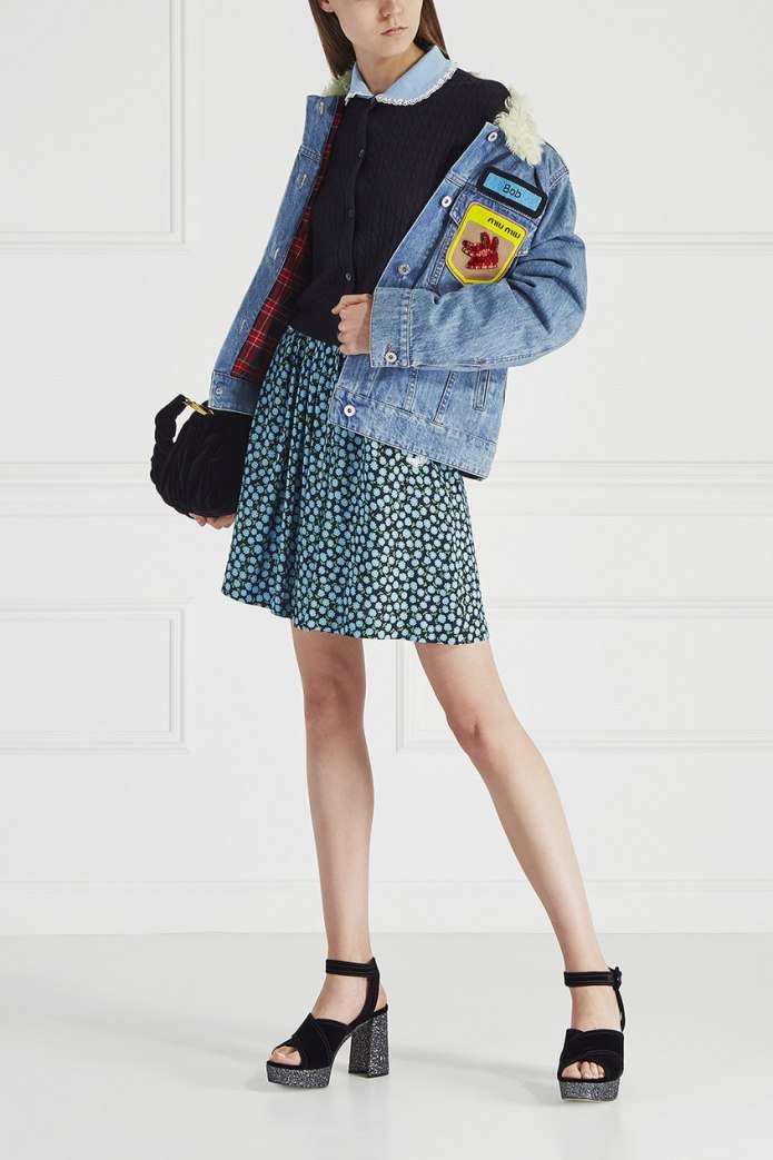 Miu Miu короткая кожаная юбка