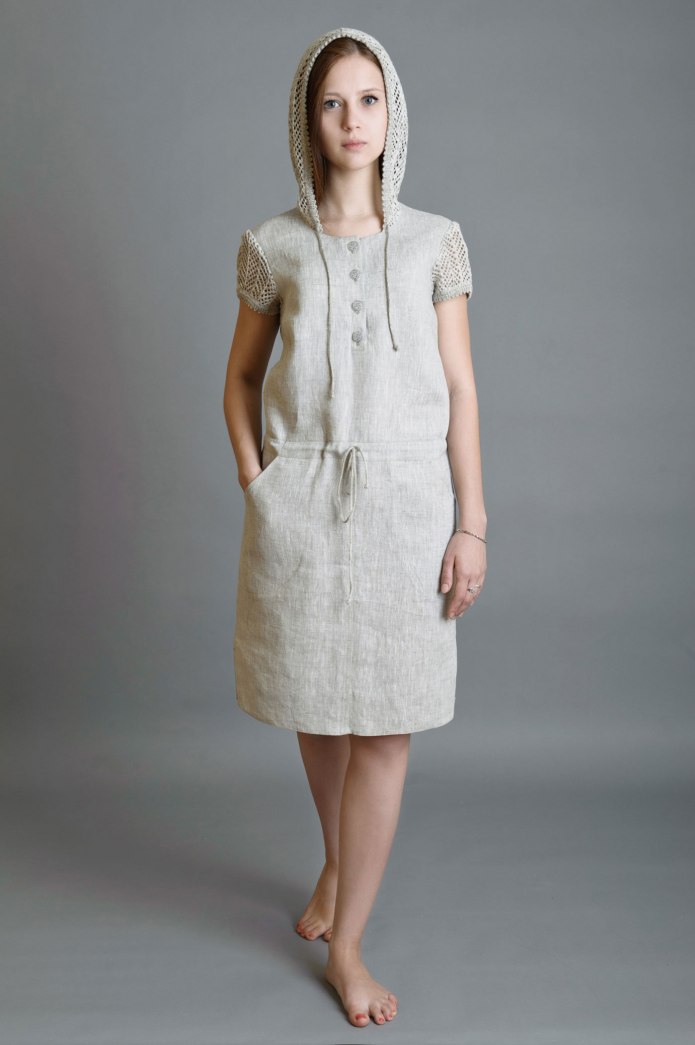 Uniqlo льняное платье лен