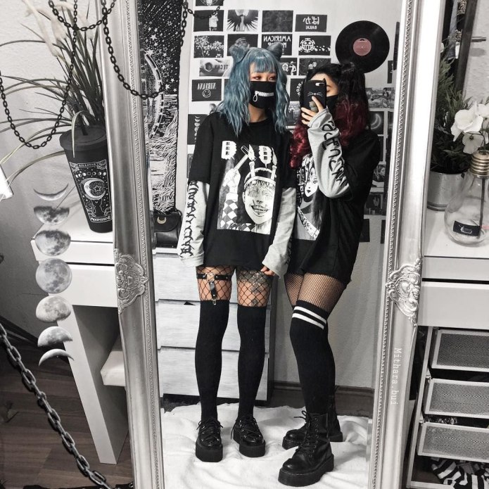 Goth outfit Грандж 2019 корейский