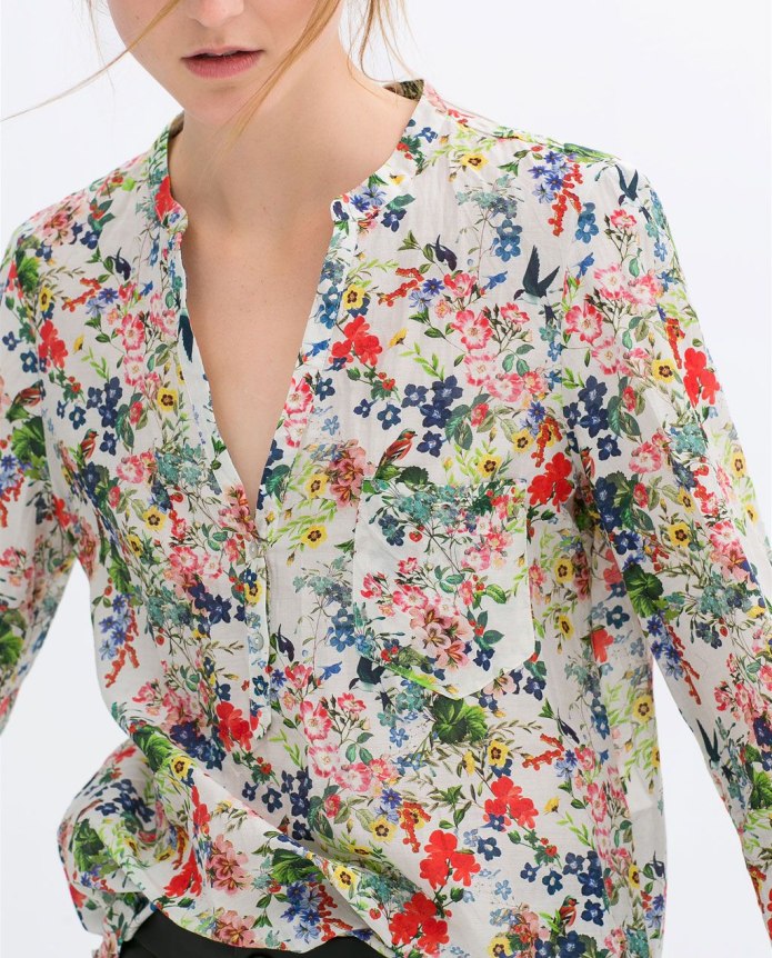 Рубашка Zara Floral